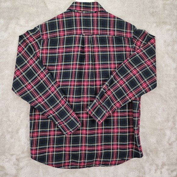Chaps 100% Cotton Flannel Plaid Shirt Button-Down Men's Size M Long Sleeve - Picture 8 of 10